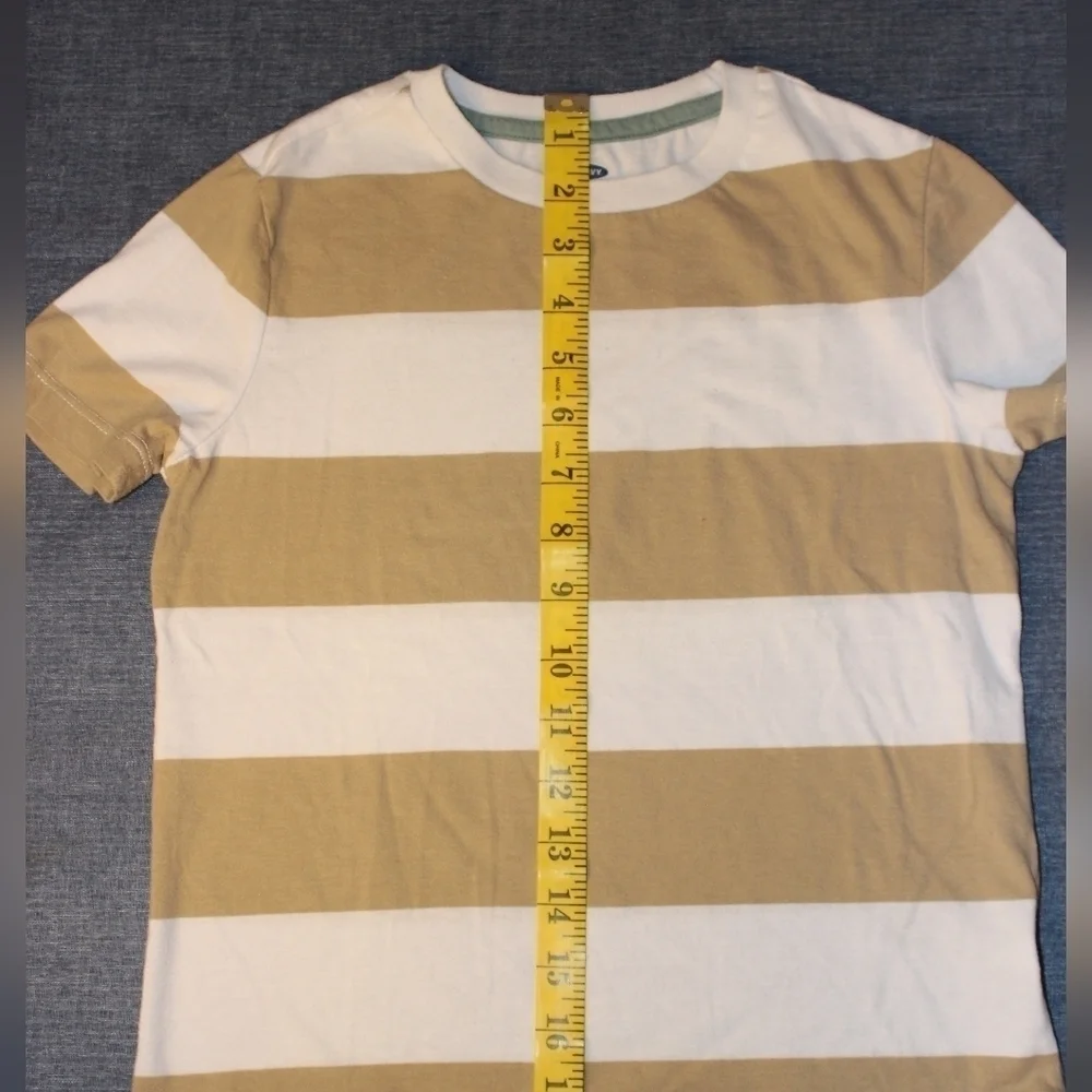 OLD Navy Boys Tan and White Striped Shirt